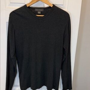 Banana Republic Men's Charcoal Long Sleeve Tee